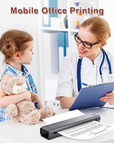 Phomemo Phomemo Wireless Portable Printer, Supports A4 8.27\"x11.69\", Inkless Mobile Printer Compatible with iOS, Android & Laptop, Portable Printers Wireless for Travel, Mobile Office, School, Home, Car