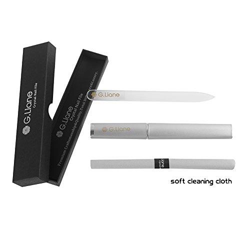 G.Liane Best Crystal Nail File Set – G.Liane Professional Nail File Manicure Pedicure Kit For Natural Nails Acrylic Nails Gels Nails Manicure Tools For Home And Salon (Clear Pointed)