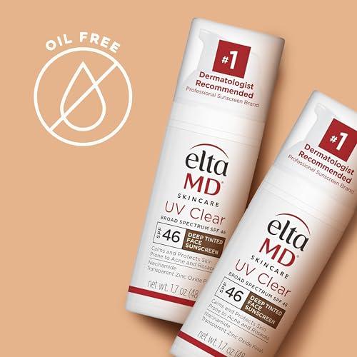 EltaMD EltaMD UV Clear Deep Tinted Sunscreen for Face - Deep Tinted SPF 46 with Zinc Oxide, Oil-Free, Dermatologist Recommended Face Sunscreen, 1.7 oz