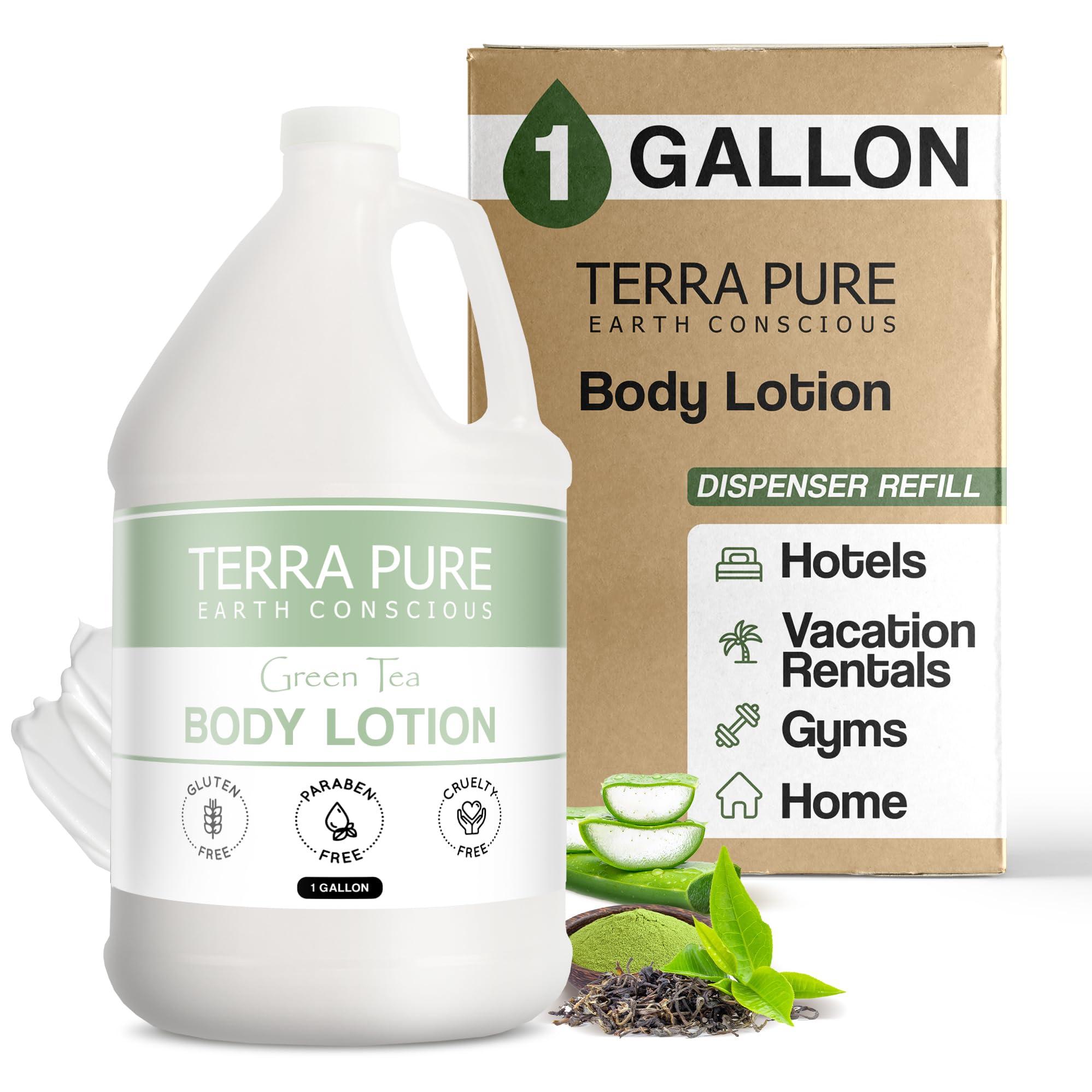 Terra Pure Terra Pure Green Tea Hotel Body Lotion | 1 Gallon | For Hospitality & Vacation Rentals to Refill Dispensers | (Single Gallon)