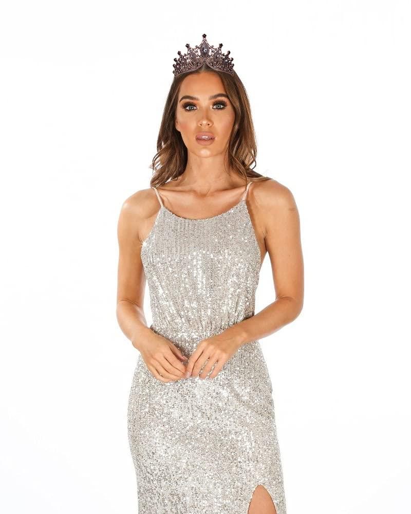 Vofler Black Crown, Evil Queen Costume Black Swan Witch Vampire Tiara for Women - Vofler Halloween Gothic Headpiece for Bride Princess Girl Birthday Cosplay Party Wedding Prom Quinceanera Pageant Homecoming