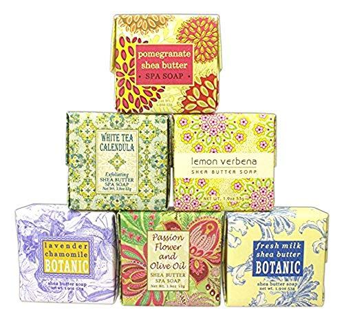 Greenwich Bay Trading Company Bundle of 6 Greenwich Bay Trading Co. Soaps - 1.9oz Soaps in The Following Scents: Fresh Milk, Lemon Verbena, White Tea Calendula, Lavender Chamomile, Pomegranate Shea Butter, and Passion Flower and O