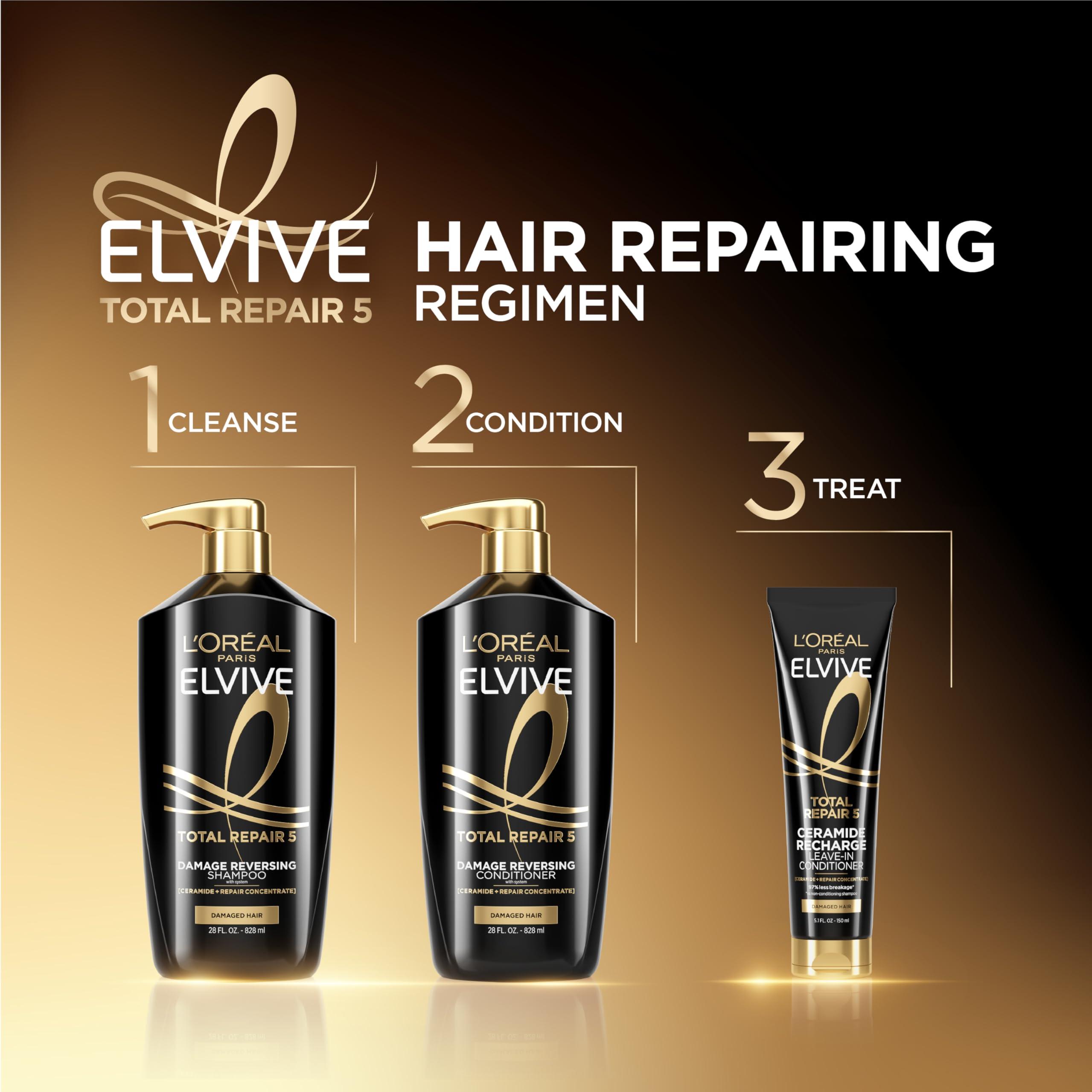 L'Oréal Paris L'Oreal Paris Elvive Total Repair 5 Repairing Shampoo and Conditioner for Damaged Hair, 28 Ounce (Set of 2)