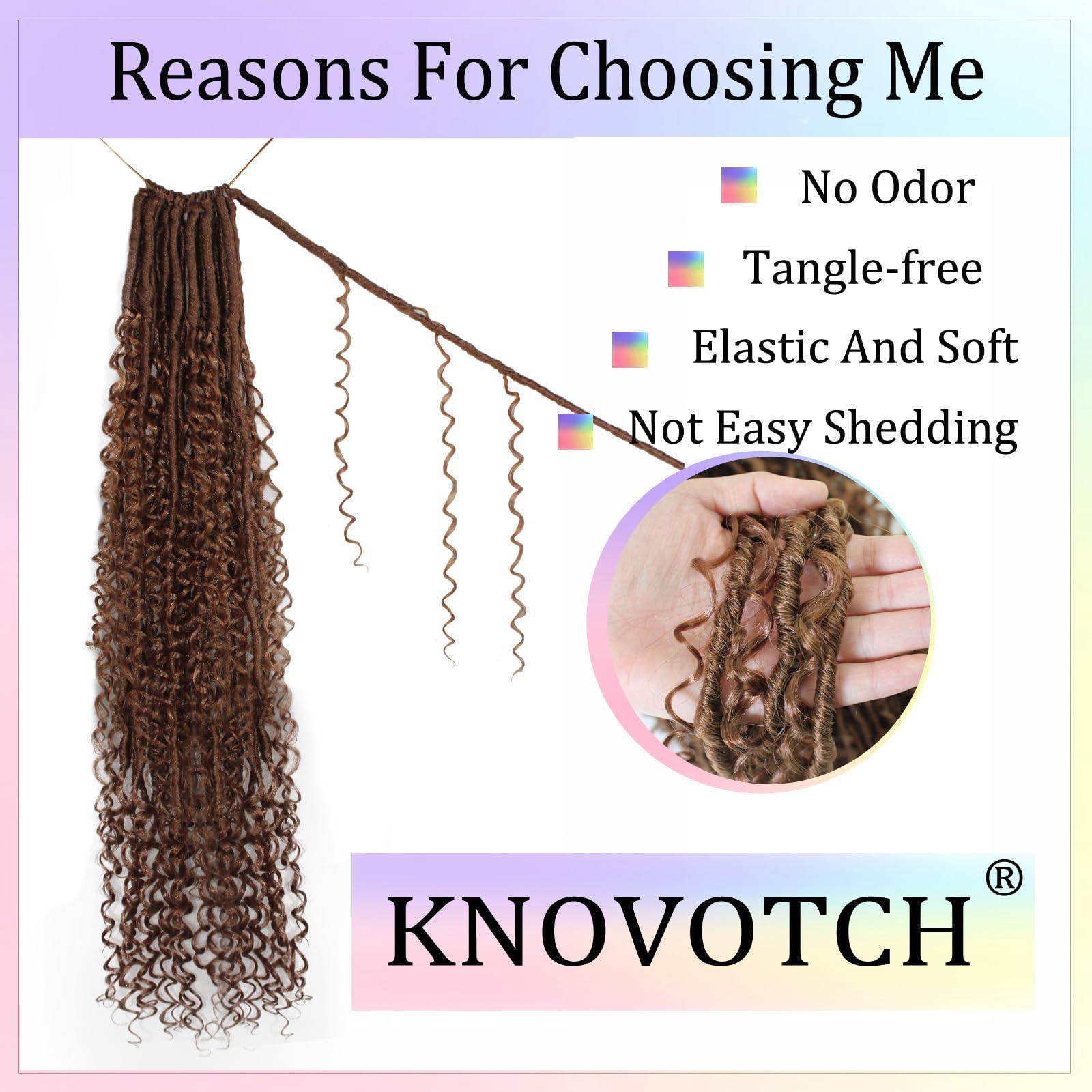 Trekci Boho Faux Locs Crochet Hair 30 Inch Goddess Locs 8 Packs Boho Soft Locs Crochet Hair with Curly Ends Pre-looped Long Bohemian River Locs Crochet Hair for Black Women(30Inch, #30)