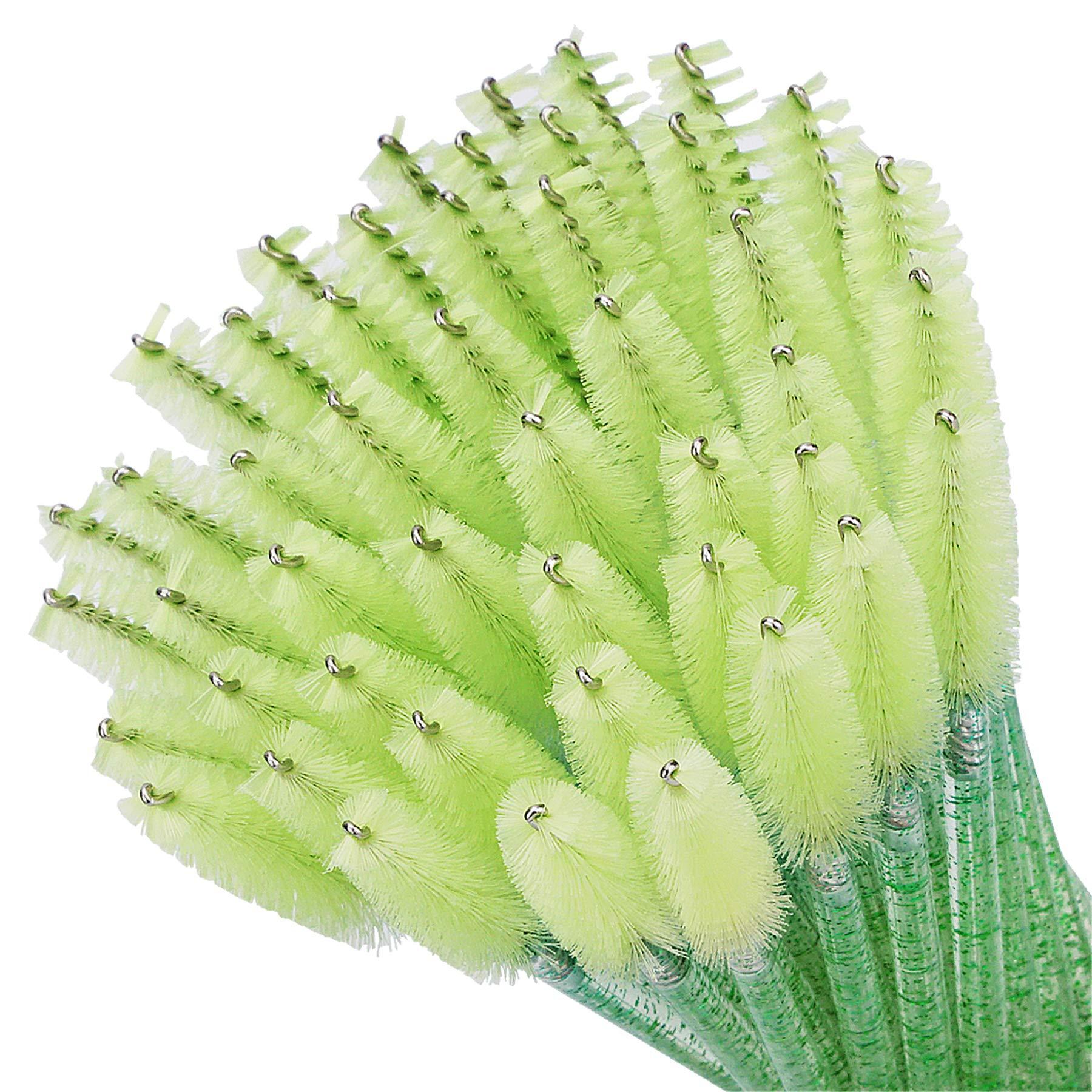 tifanso tifanso 200PCS Spoolie Eyelash Brush - Disposable Mascara Brush Wand for Lashes, Eyebrow Eyelash Extension Supplies (Green)