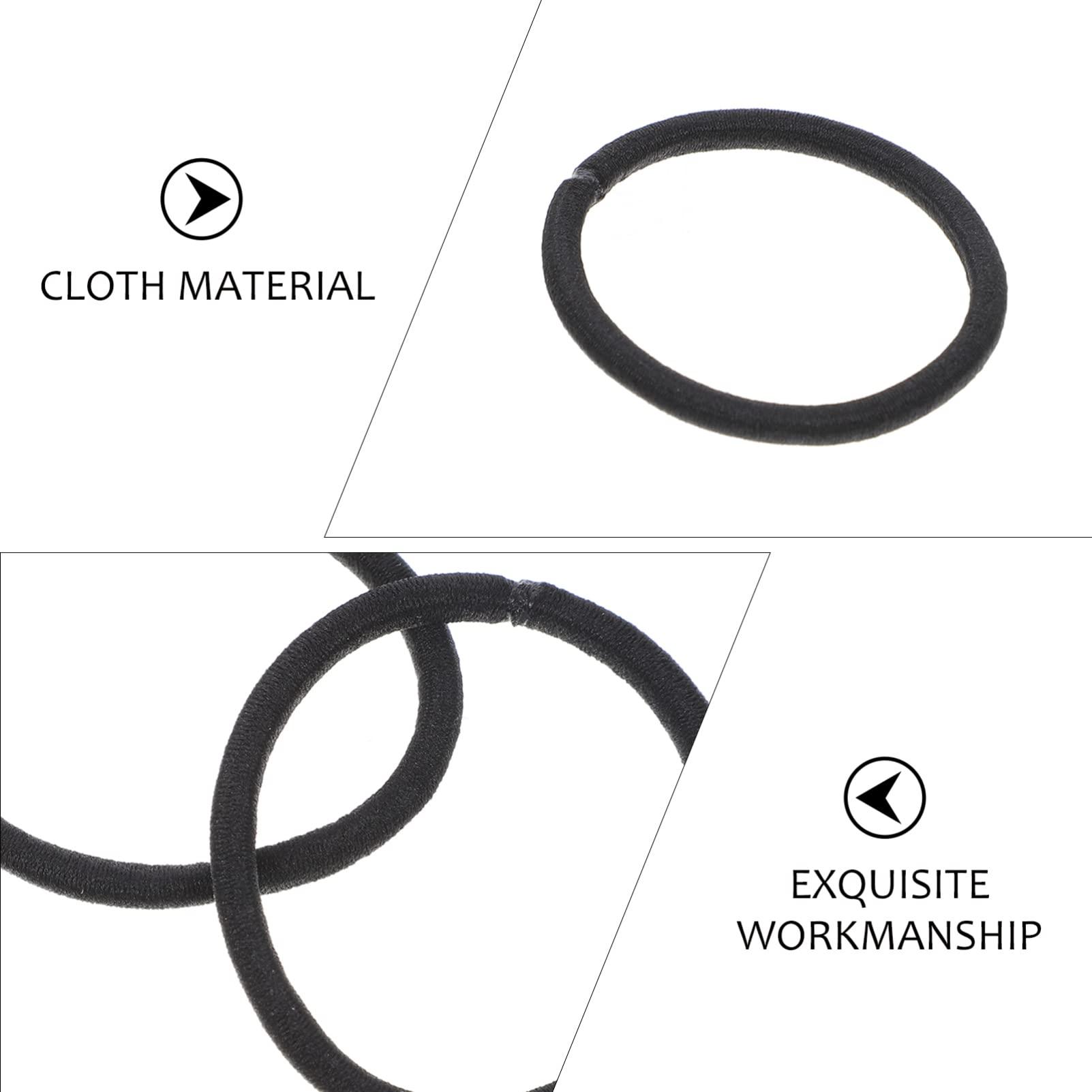 KALLORY 100pcs Black Elastic Headband Ponytail Holders Hair Ties Women Hair Accessories Hair Bands