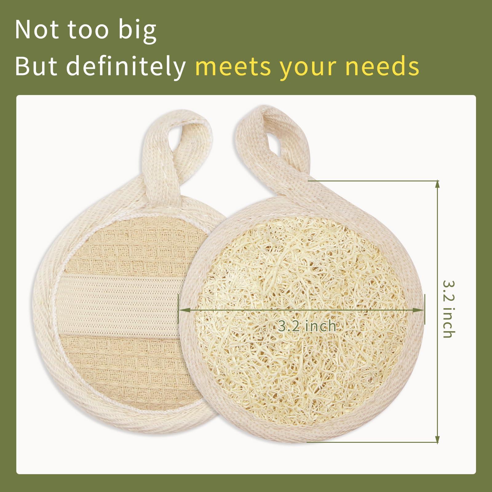 YOTDHUO Egyptian Loofah Face Scrubber(2Pack),Exfoliating Facial Scrub Pads Made from Natural Luffa for Women