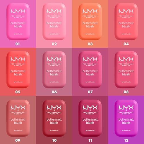 NYX PROFESSIONAL MAKEUP NYX PROFESSIONAL MAKEUP Buttermelt Powder Blush, Fade and Transfer-Resistant Blush, Up to 12HR Make Up Wear, Vegan Formula - All The Butta