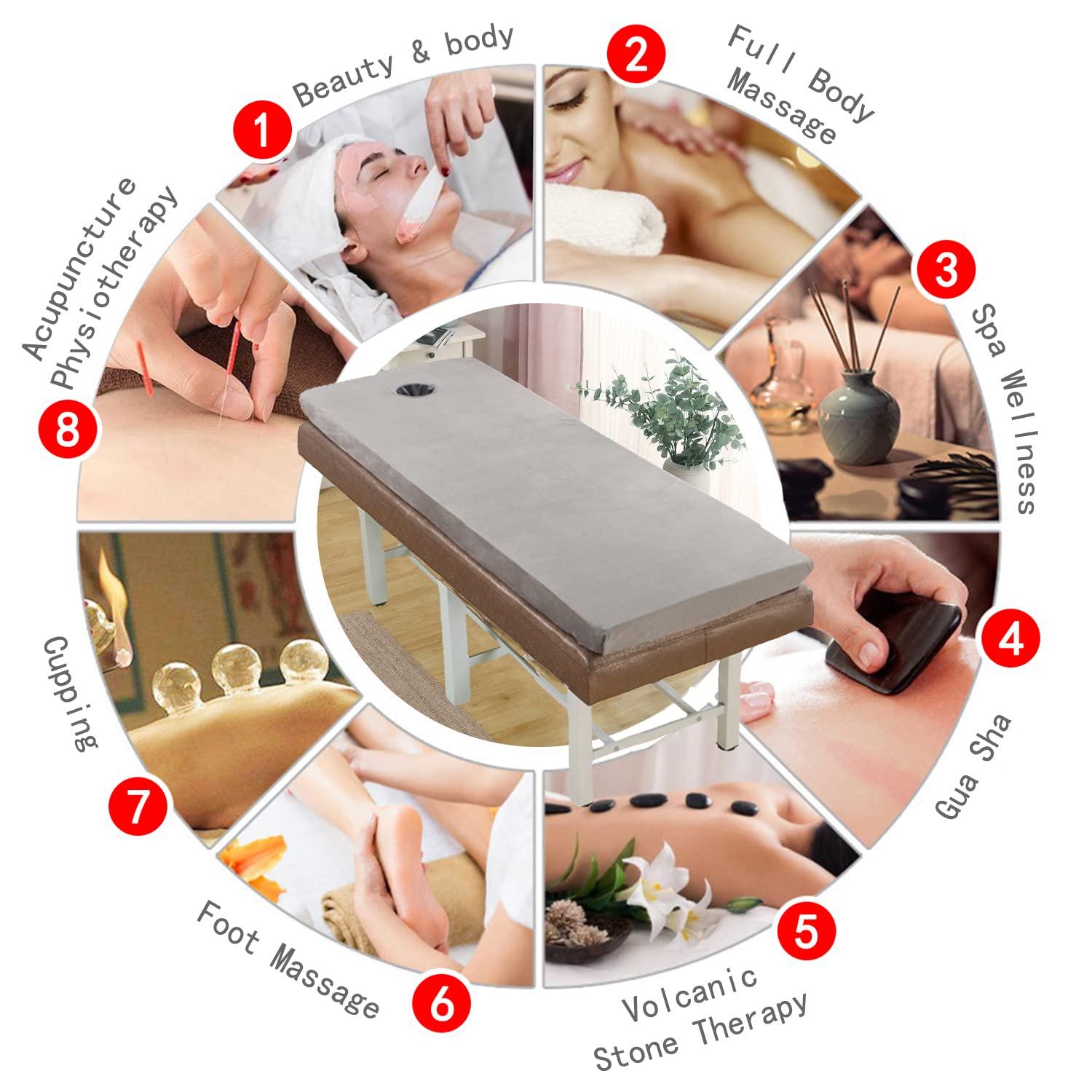 NinthAvenue Basics Lash Bed Topper Memory Foam,7cm Thick Massage Table Mattress Topper,Foam Padding for Spa Bed with Washable Cover,Foldable Lash Bed Cushion,Square/Round/Trapezoidal Head,Navy Blue t,70x185cm