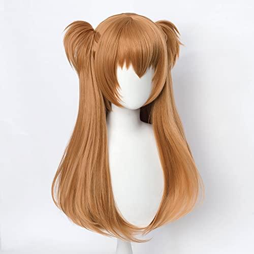 Aicos Aicos Anime Orange Cosplay Wig with Ponytails Hair Pins Women Anime Costume Wig for Halloween,Festival,Party and Daily Wear + Wig Cap