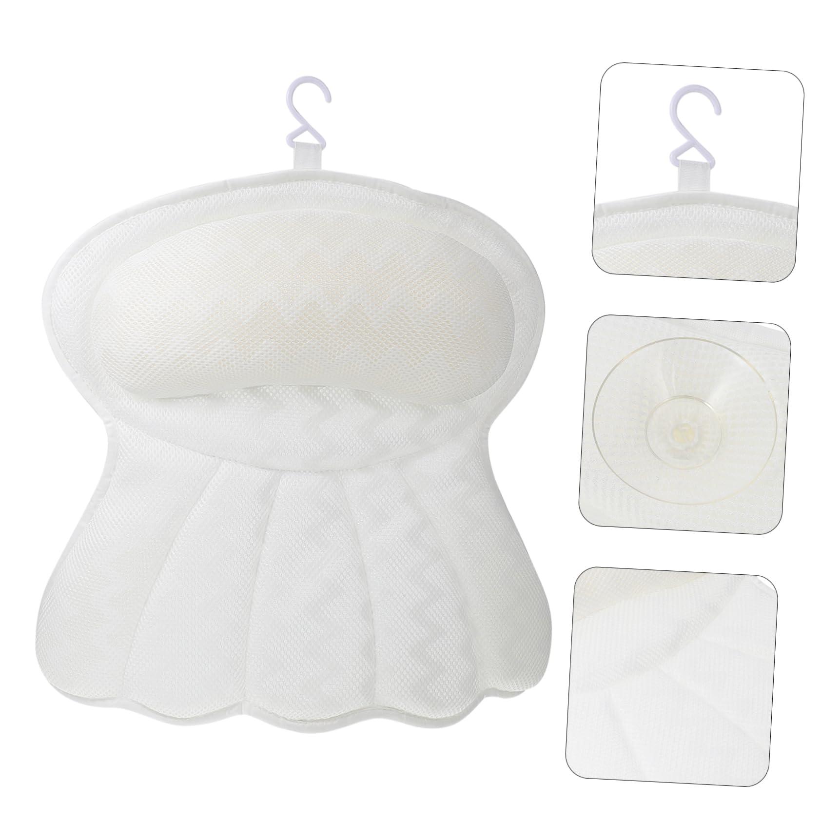 Healeved Healeved 1pc 3D Bathtub Pillow Bath Spa Bath Headrest Pillow Shower Neck Pillows Bath Head Cushion Relaxing Spa Suction Bathtub Pillow Fishtail 100% Polyester Fiber Bath Products White, 40X36CM