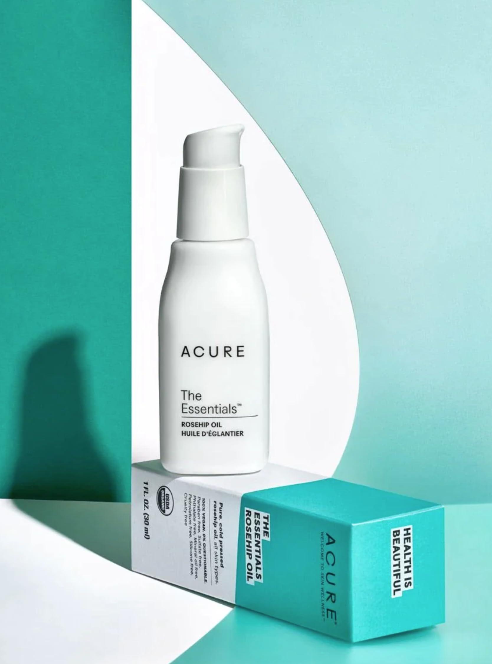 Acure Acure The Essentials Rosehip Oil - Cold Pressed Dry Oil to Balance Moisture, Delivering Essential Fatty Acids - 1 oz