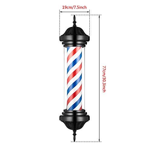 YUBAOJUN Barber Pole LED Light 30"in Hair Salon Sign Light lassic Style Hair Salon Barber Shop Open Sign,Rotating Red White Blue LED StripsWaterproof Save Energy