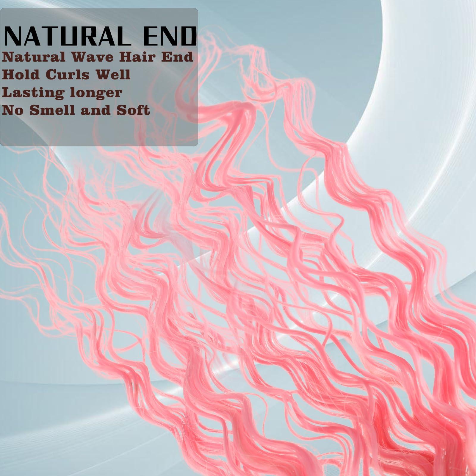 CTRLALT CTRLALT Deep Wave Crochet Hair Curly Braiding Hair for Braiding Hair Faux Locs Crochet Hair Extensions(24Inch 2pack #Rose Gold)