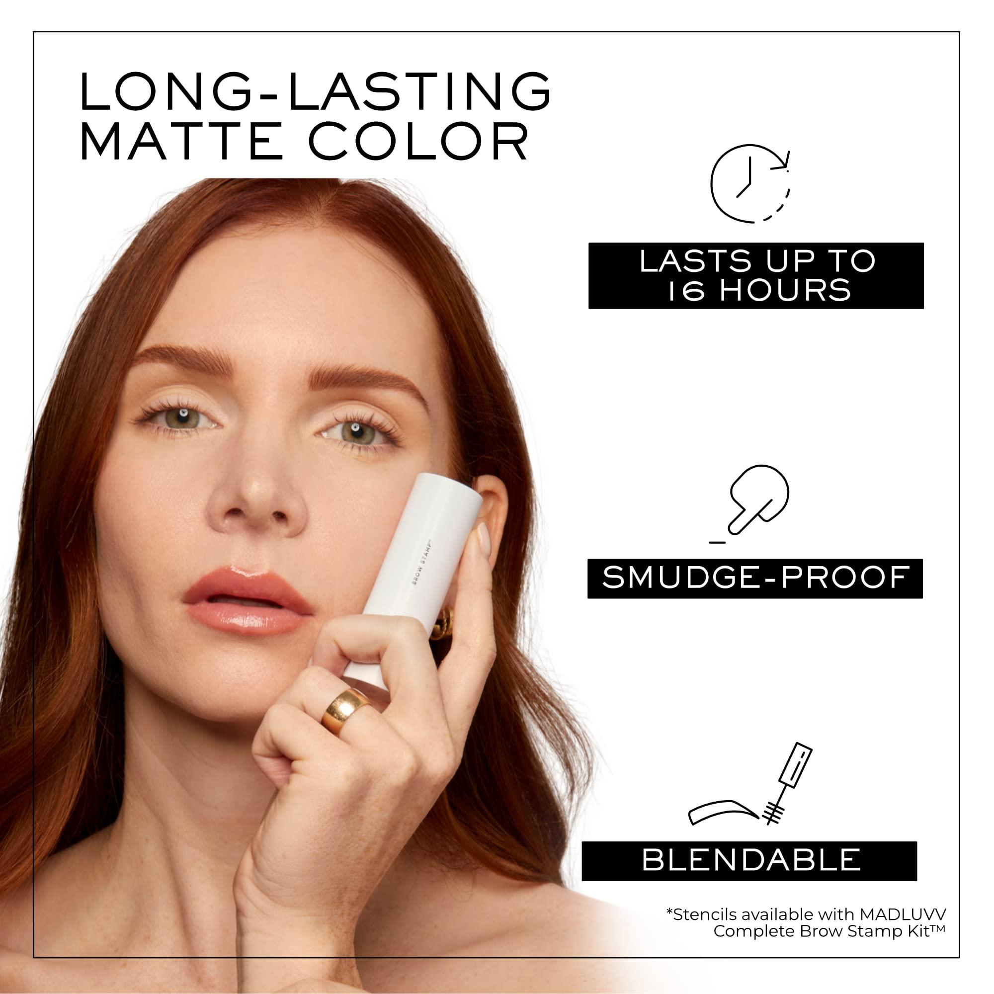 MADLUVV MADLUVV Brow Stamp Refill* - Color Stamp for Brows & Root Touch Up for Women & Men, Instantly Conceal Hair Loss, Grey Hair, Thinning Hair with Stain-Proof/Smudge-Proof Powder Formula (Brunette)