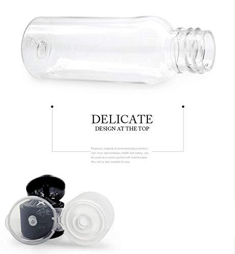 erioctry 12Pcs 15ml/0.5oz Empty Plastic Sample Travel Bottle Container Jar Pot Vial with Black Flip Lid Perfect for Emollient Water Shower Gel Emulsion Etc