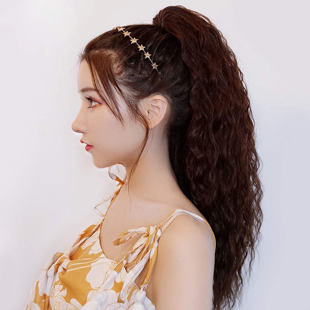 LesafeV 24\"/60cm Super Long Loose Curly Ponytail Hair Extension Nature Look Synthetic Jaw Claw Clip in Pony Tail Hairpiece Flaxen