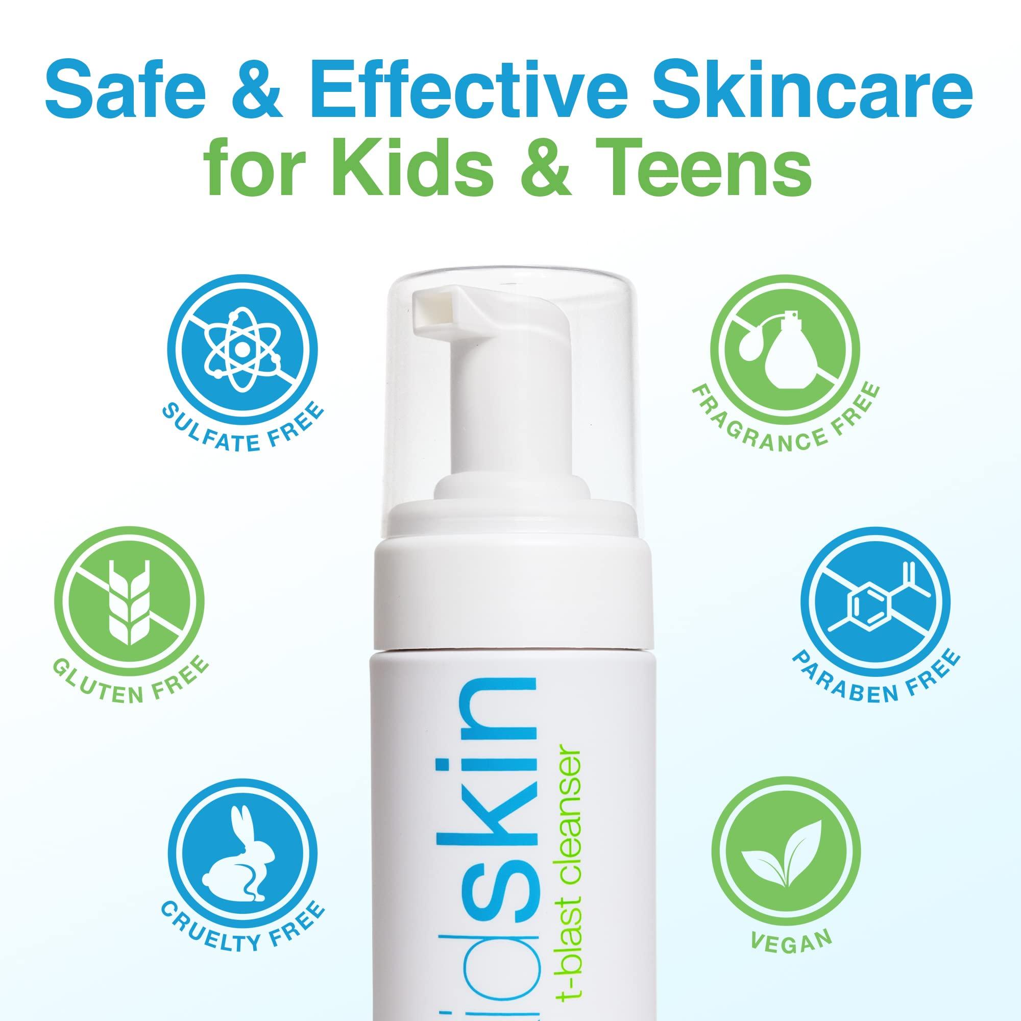Kidskin Kidskin T-Blast Facial Cleanser, Gentle Face Wash with Tea Tree Oil, Spot Skin Care for Kids and Teens, Non-Drying Natural Cleanser for Oily or Dry, Acne-Prone Skin, 150 ml 5.0 fl oz.