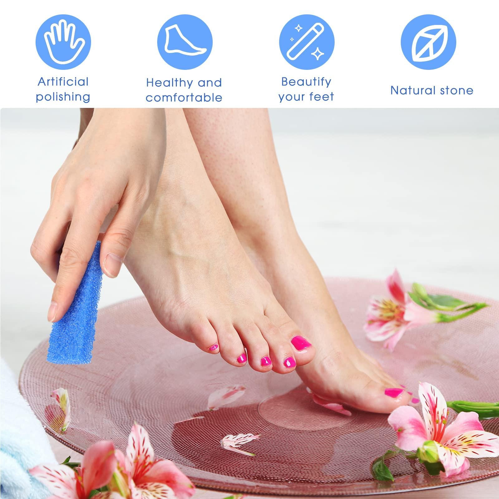 Therwen Therwen 400 Pcs Disposable Pumice Stone for Feet Blue Foot Scrubber Dead Skin Callus Remover for Salon Spa Home
