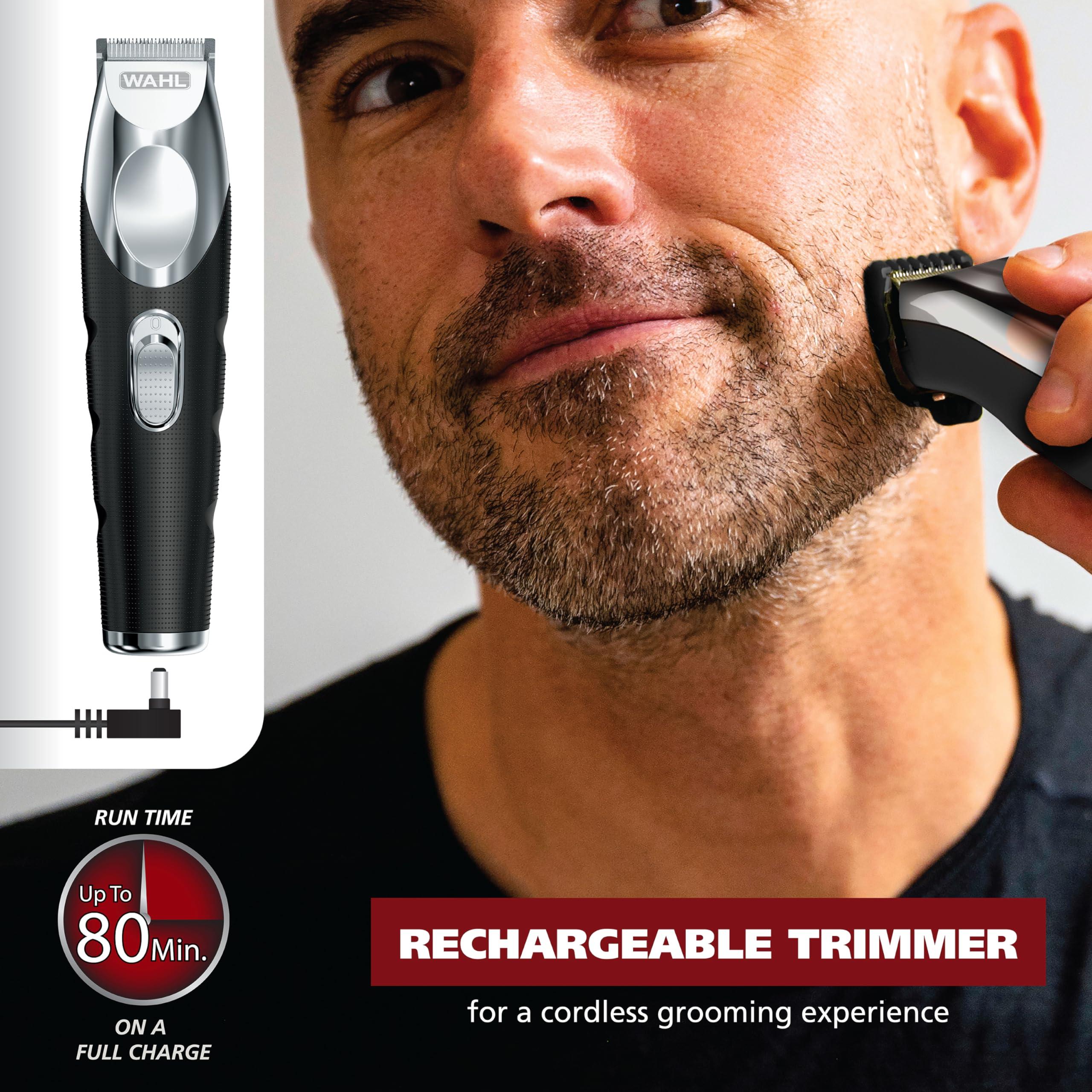 Wahl Wahl Groomsman Pro All in One Beard Trimmer for Men, Mens Beard Trimmer Rechargeable Cordless Hair Trimmer, Includes 3 Attachment Heads for Beard, Nose, & Ear Hair Trimming - Model 5617