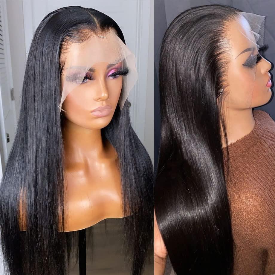 YOUNG BEAUTY YOUNG BEAUTY Full 360 Lace Front Wigs Human Hair Silky Straight 360 Lace Frontal Human Hair Wigs Pre Plucked 180% Density Transparent HD Lace Front Wigs For Black Women 22inch
