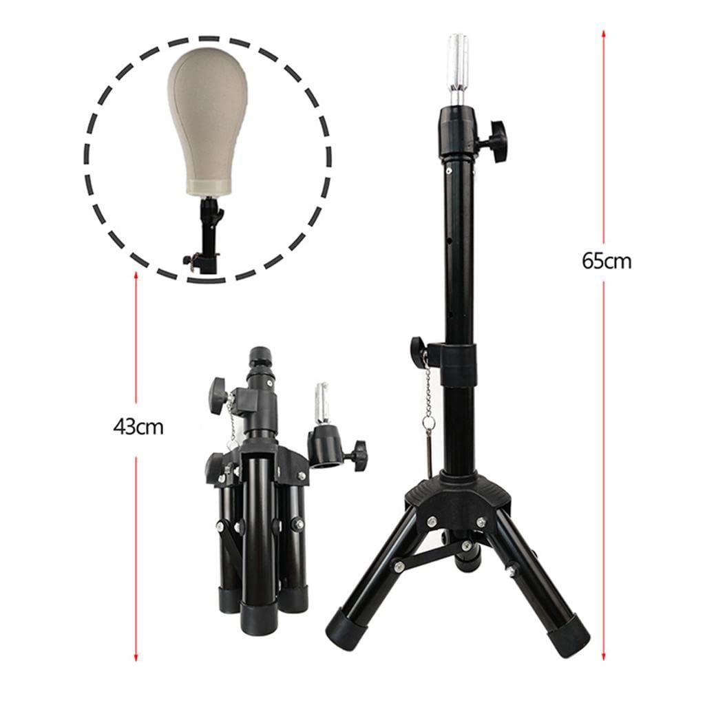 Luzhengyang Luzhengyang Adjustable Metal Mannequin Head Stand for Hairdressing, Cosmetology, and Training with Canvas Block Head - Professional Wig Tripod for Stylists and Hair Extensions