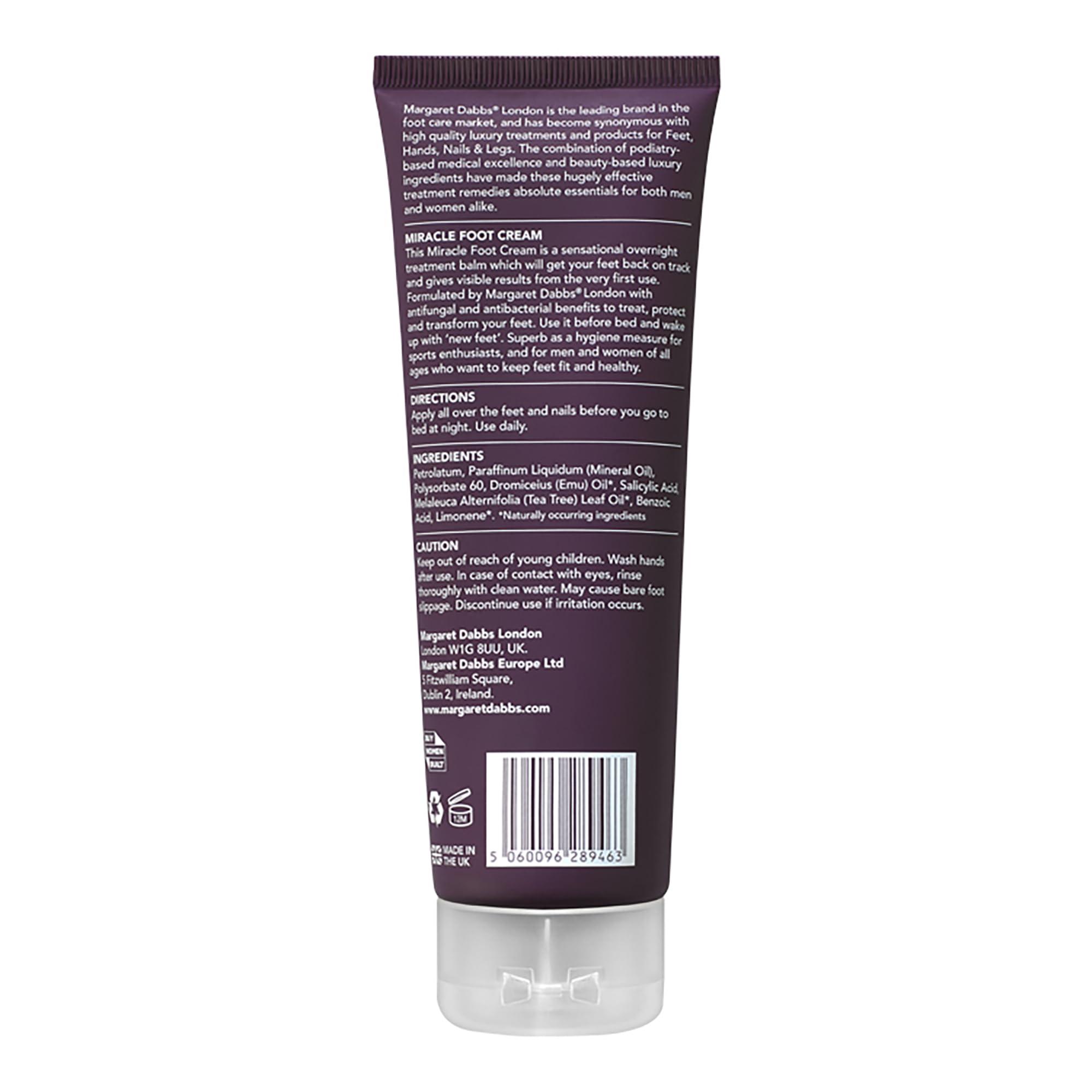 Margaret Dabbs Margaret Dabbs London Miracle Foot Cream - Controls Odor from Excessive Sweating - Protects Damaged Skin and Nails - Cream for Feet - 3.38 oz