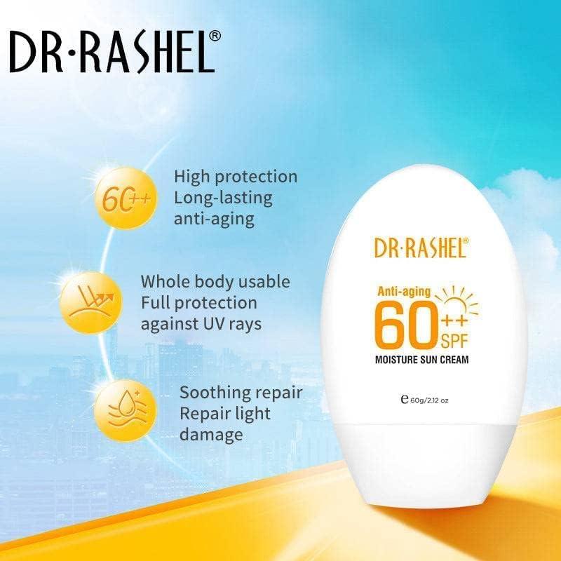 Dr.Rashel DR.RASHEL Dr Rashel Anti Aging 60++ SPF Moisture Sun Cream, Size 60g, 2.12 Oz (Pack Of 1)