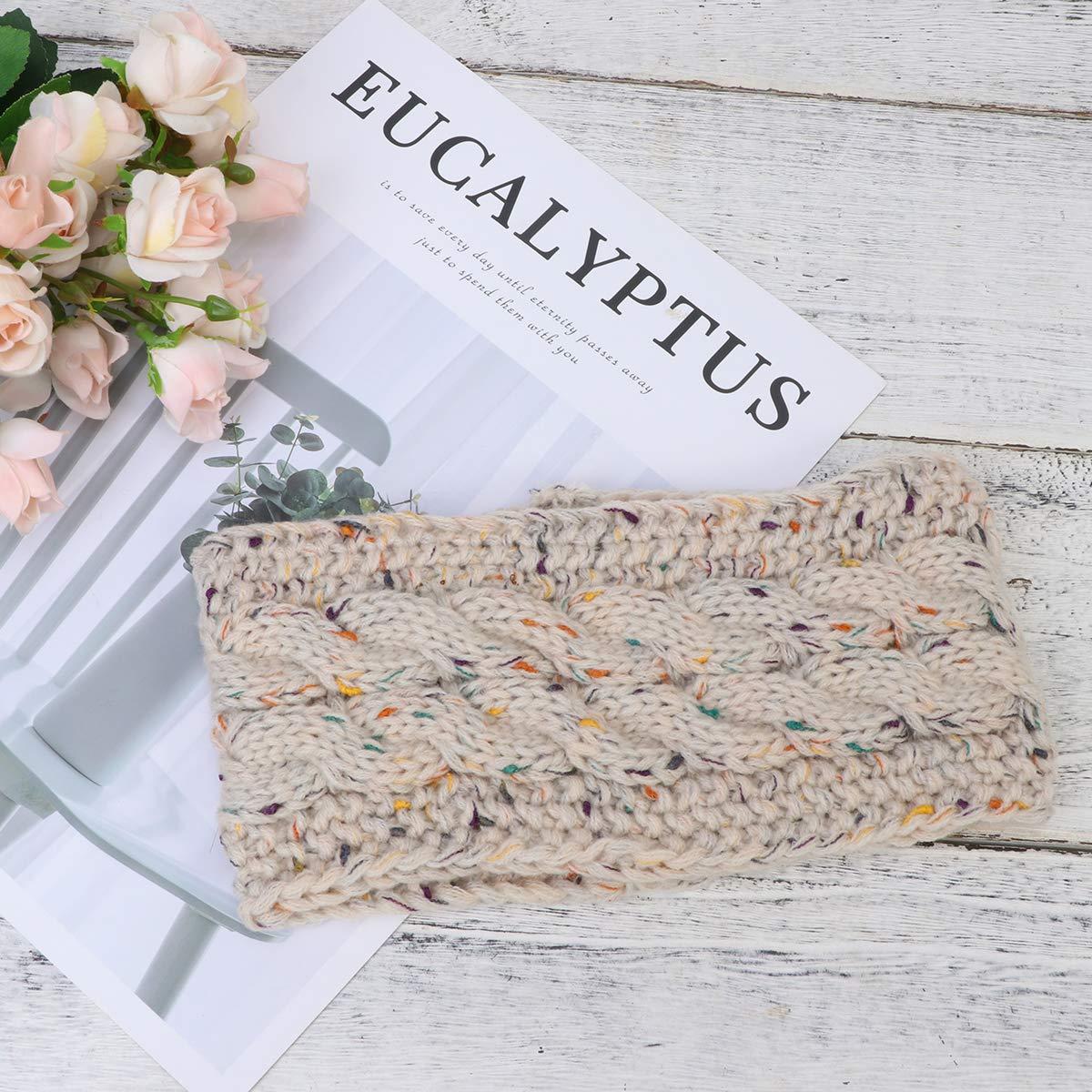 KESYOO KESYOO 2pcs Crochet Turban Headband Elastic Crochet Hair Bands Crocheted Headband Knitted Ear Warmer Knitted Hair Band Hair Accessories for Women Fashion Headdress Winter Earmuffs Women\'s