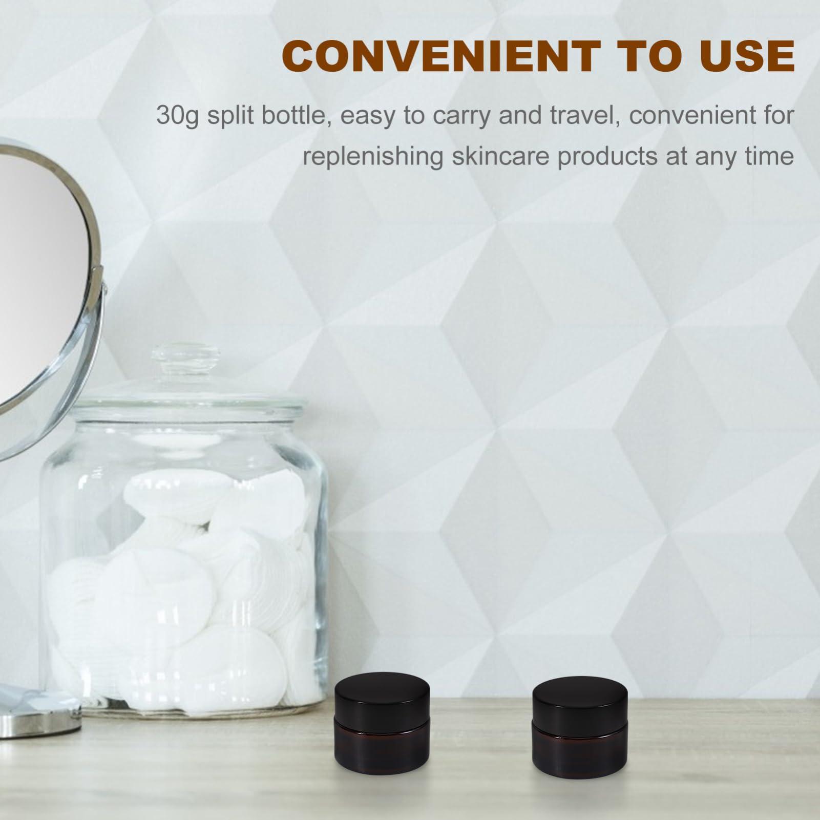 BUGUUYO BUGUUYO Body Butter Containers Cream Jars Travel Size 6pcs Skincare Jars Black Caps Refillable