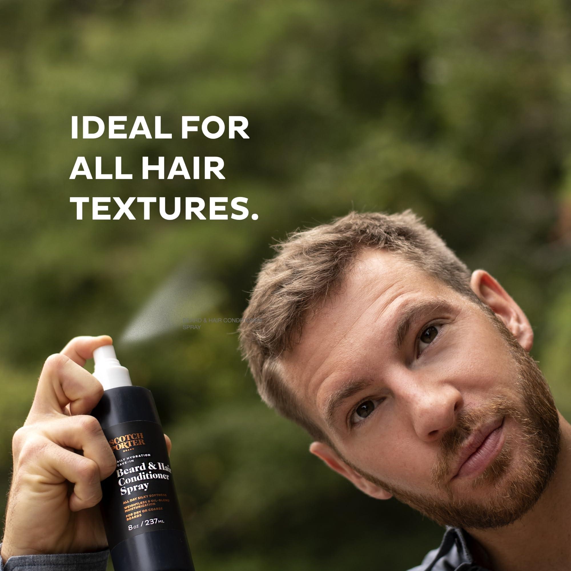 Scotch Porter Scotch Porter Leave-in Conditioner Spray for Men | Daily Hydration Leave-In Beard & Hair Conditioner Spray | Non-Toxic Ingredients, Free of Parabens, Sulfates & Silicones |8oz 2 Pack