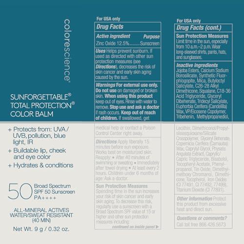 Colorescience Colorescience Sunforgettable Total Protection Color Balm SPF 50, for Cheeks & Lips | Bronze