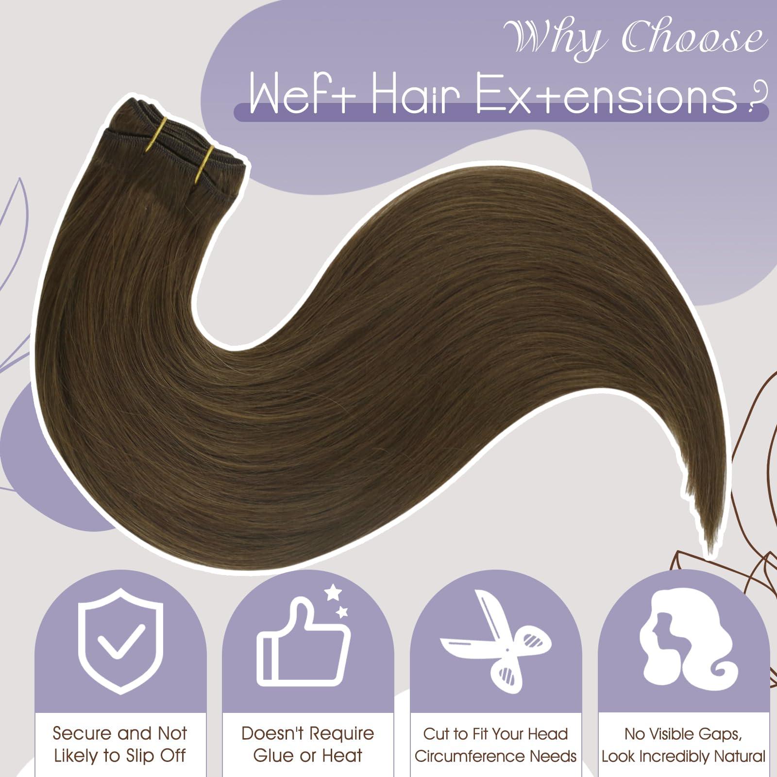 Full Shine Full Shine Straight Remy Hair Weft Extensions Sew in Weft Hair Extensions Full Head