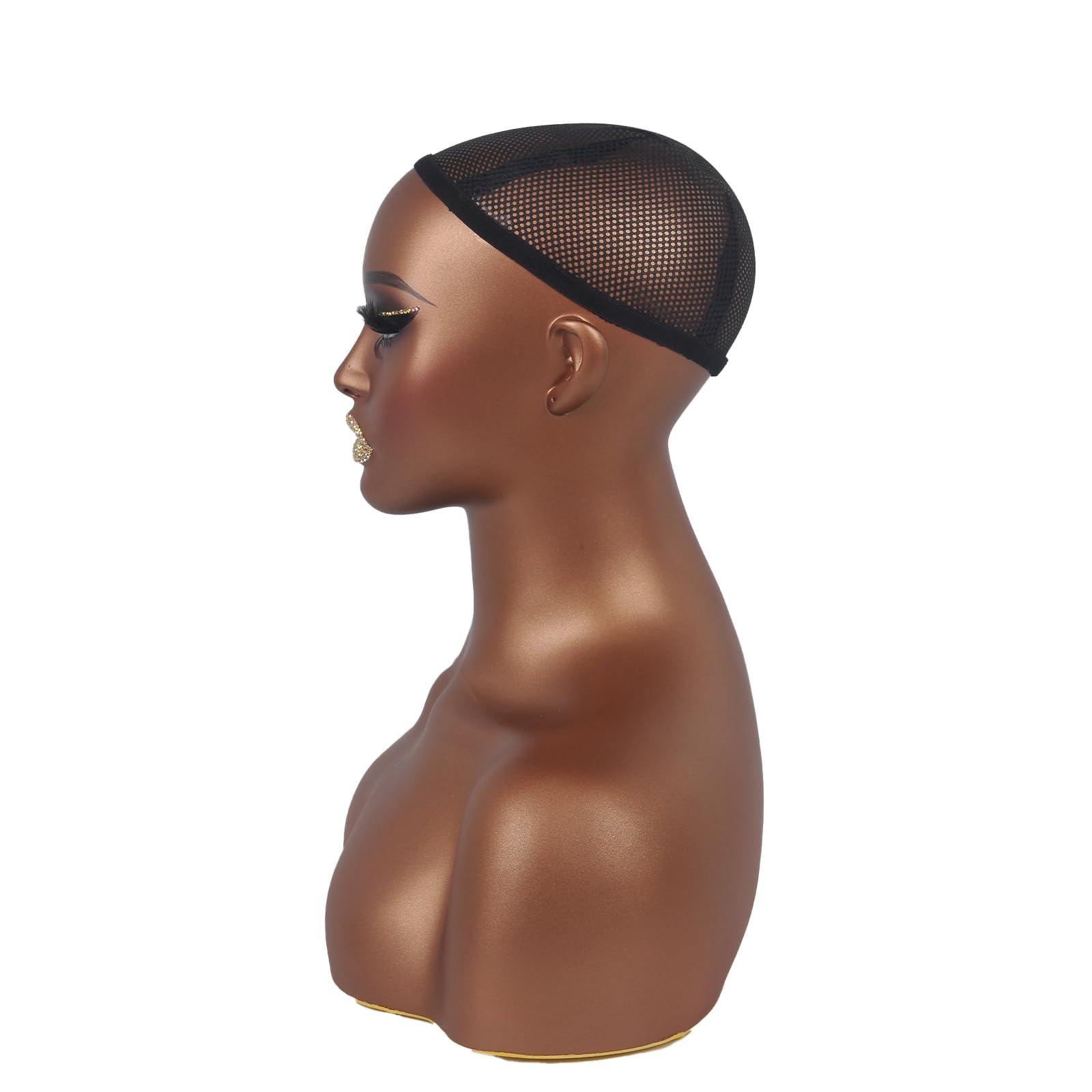 JINGFA JINGFA Mannequins Realistic Female Mannequin Head with Shoulder Display Manikin Head Bust for Wigs,Makeup,Beauty Accessories