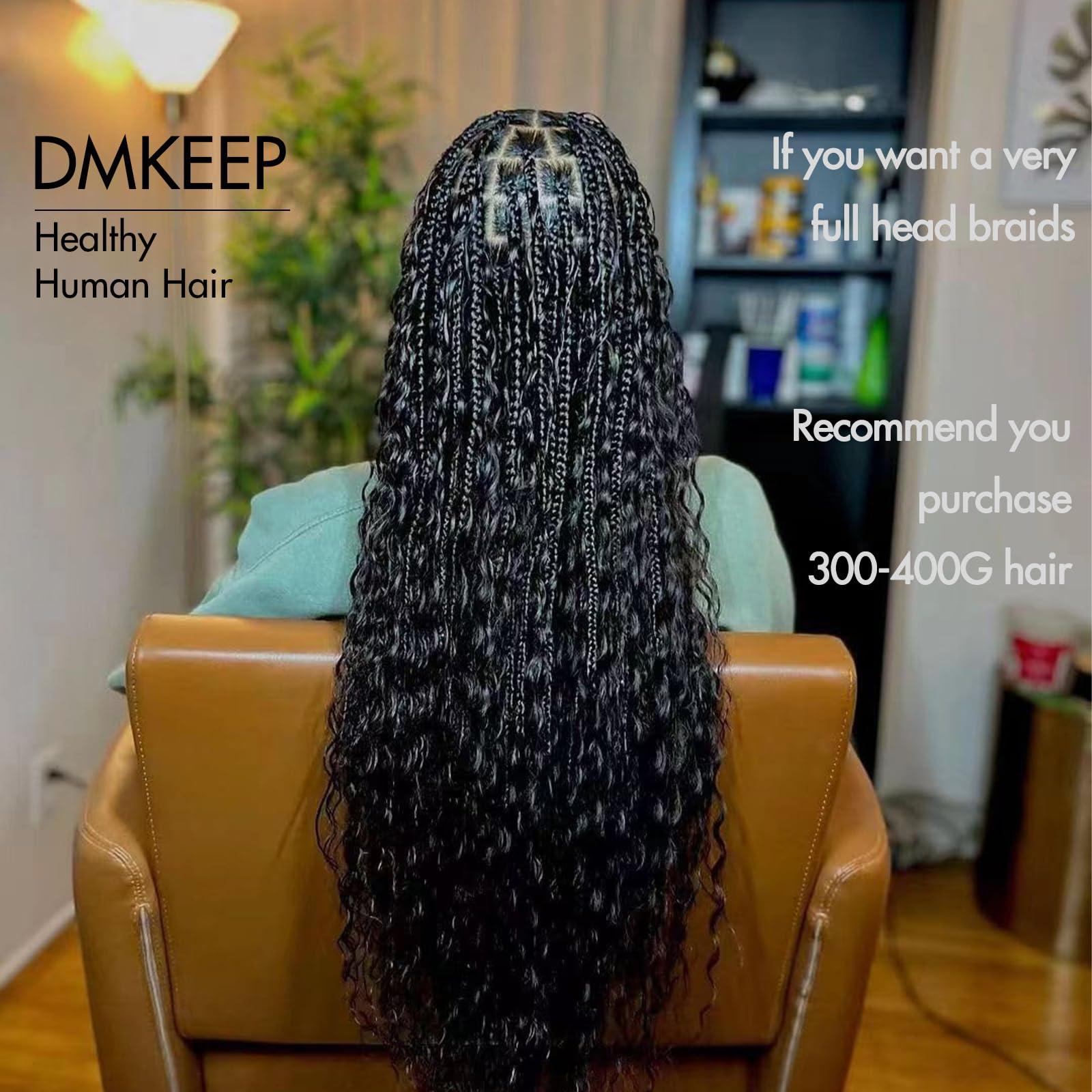 DMKEEP DMKEEP Top Grade Water Wave Human Braiding Hair 2 Bundles 100g Human Hair Braiding Hair No Weft Bulk Human Hair for Braiding Hair Extensions Jet Black 20 Inch