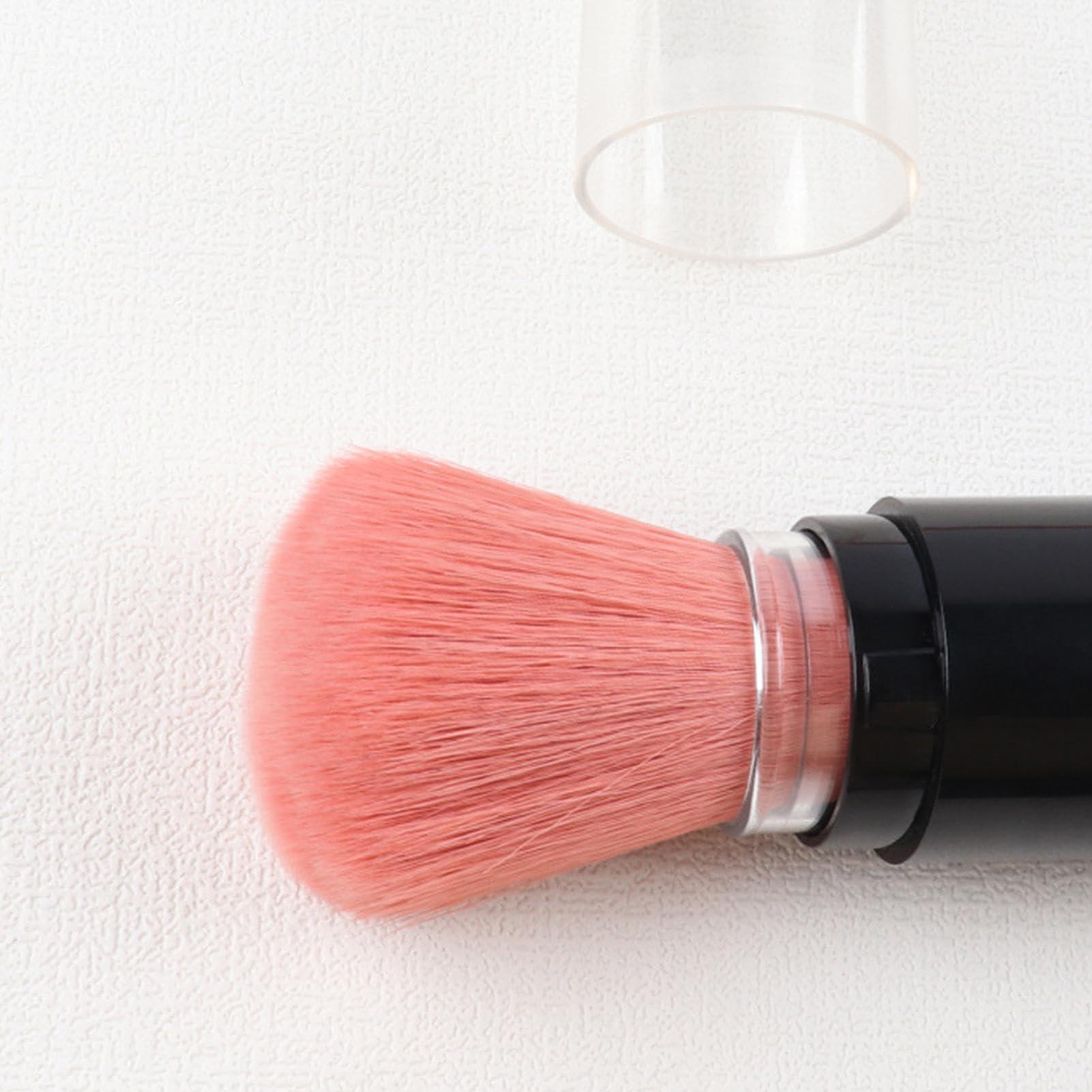 Generic Refillable Powder Brush, Refillable Powder Brush for Loose Powder, Soft Bristles Retractable Makeup Powder Brush, Portable Travel Powder Brush for Makeup Beginners Beauty Lovers