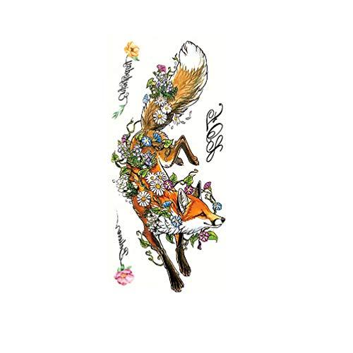 LINGREAL LINGREAL Deers Butterflies Fox Tribe Arrow Tattoo Paper,Temporary Tattoo Sticker for Men Women Girls Boys - 6 Sheets