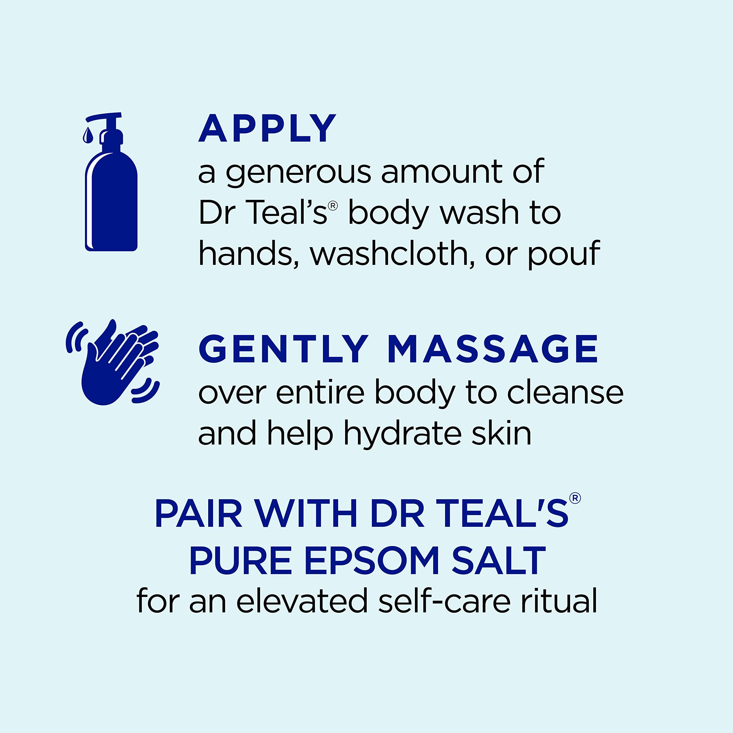 Dr Teal's Dr Teal\'s Body Wash With Pure Epsom Salt, Detoxify & Energize With Ginger & Clay, 24 fl oz (Pack of 4)