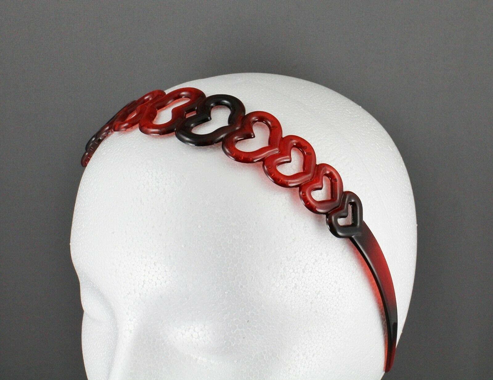 Wholesale Fashion HairClip Brown Headband Hearts Plastic 1 5/16" Wide Headband Hair Band Accessory Fashion hair Accessories for Women