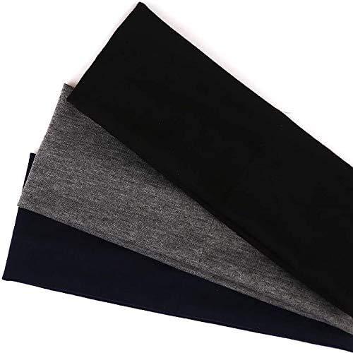 DERAYEE DERAYEE Black Headbands, 6 Pcs Fashion Hair Bands Stretch Elastic Yoga Headband for Women Men Girls Sports Headwraps Non Slip