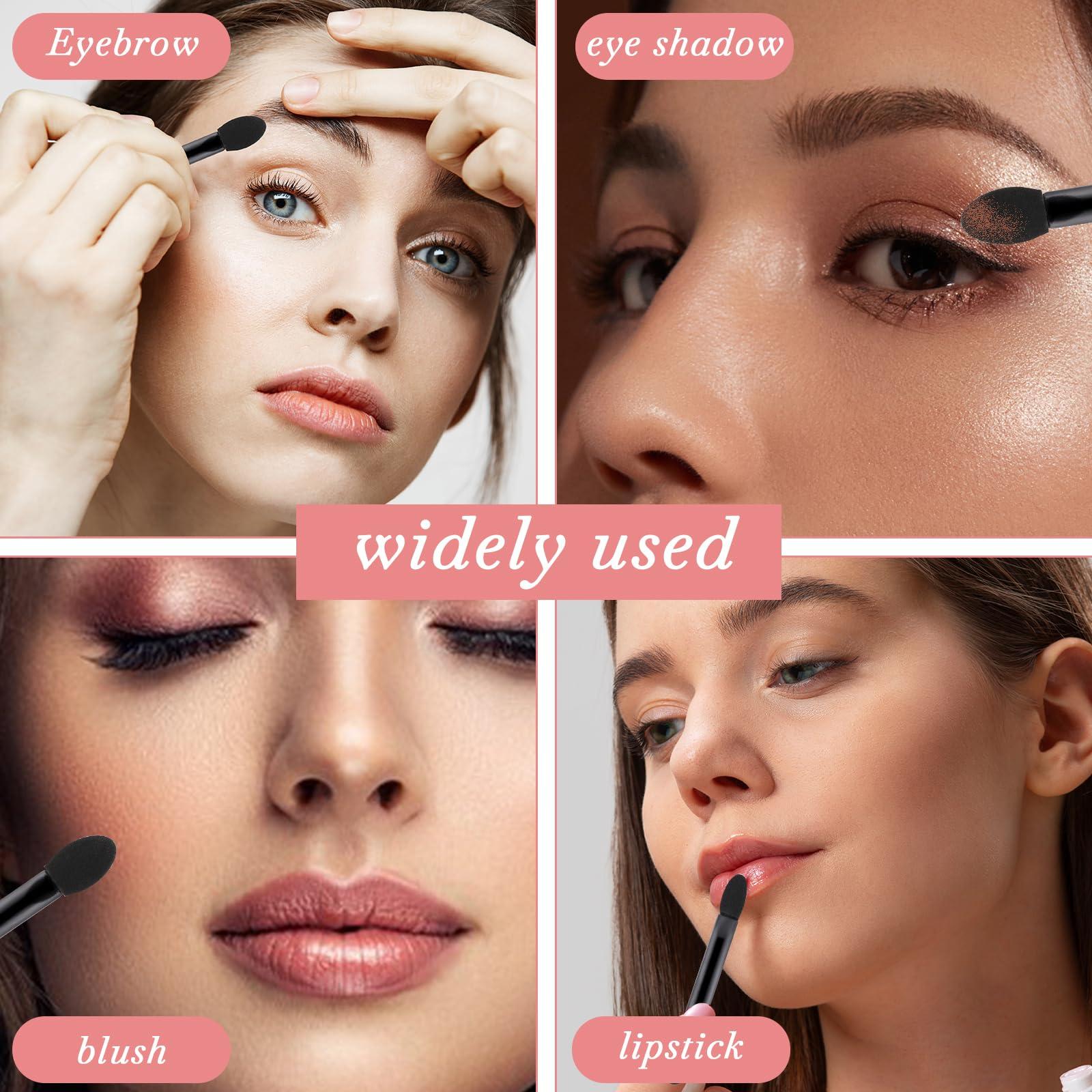 KALIONE 50 Pcs Disposable Double Head Eyeshadow Sponge Brushes Eyeshadow Applicators Dual Sides Eye Shadow Sponge Applicators Eyeshadow Brushes Makeup Applicator Cosmetic Tool