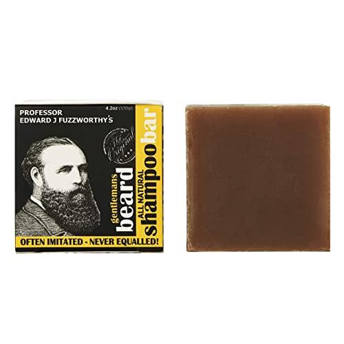 Beauty and the Bees Professor Fuzzworthy's Beard Shampoo Bar Combo Set - Original & ACV Beard Wash Men's Grooming Gift Kit | 100% Natural Beard Soaps with Organic Ingredients Travel Friendly Zero Waste Plastic Free