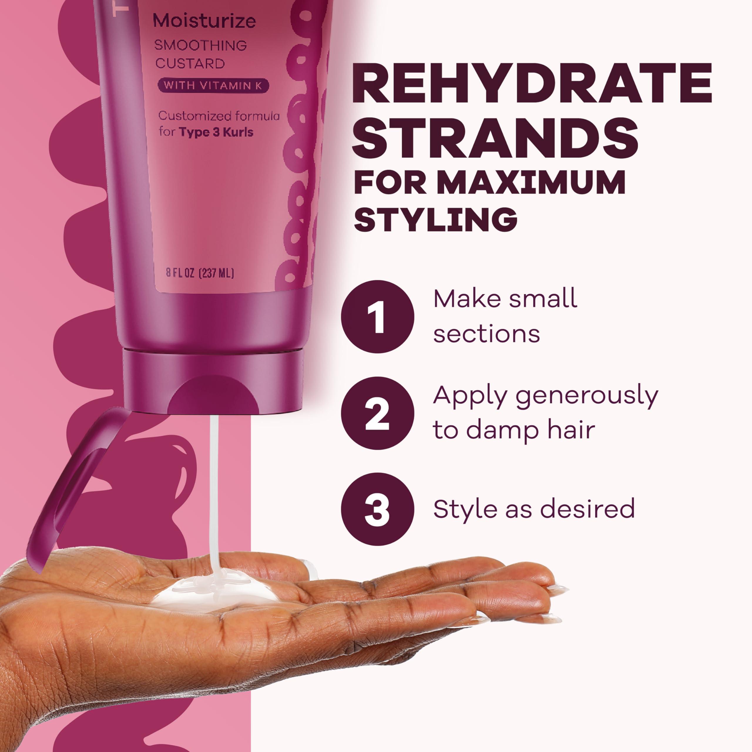 Eco Style Eco Style, Texture Edit, Kurly Moisturize Smoothing Cream for Type 3 curly hair - A sulfate-free, curl cream that smooths, combats frizz and nourishes parched curls. 8 oz.