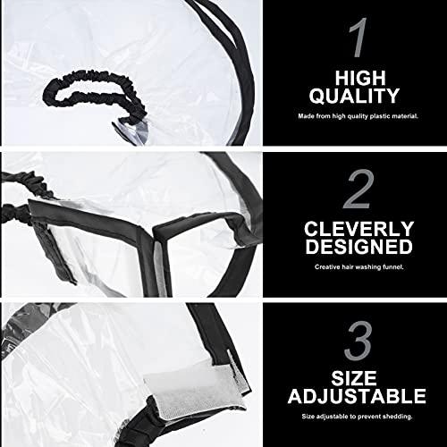 HEALLILY HEALLILY 2pcs Hair Shampoo Funnel Hair Washing Funnel Apron Hair Dye Cape Rinse Shampoo Washing Tool for Upright Position Washing Elderly Home Salon Black