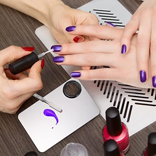 BESARME 4 in 2 Set Makeup Mixing Palette, Stainless Steel Foundation Palette with Spatula for Mixing Foundation Eye Shadow Eyelash Nail Art…