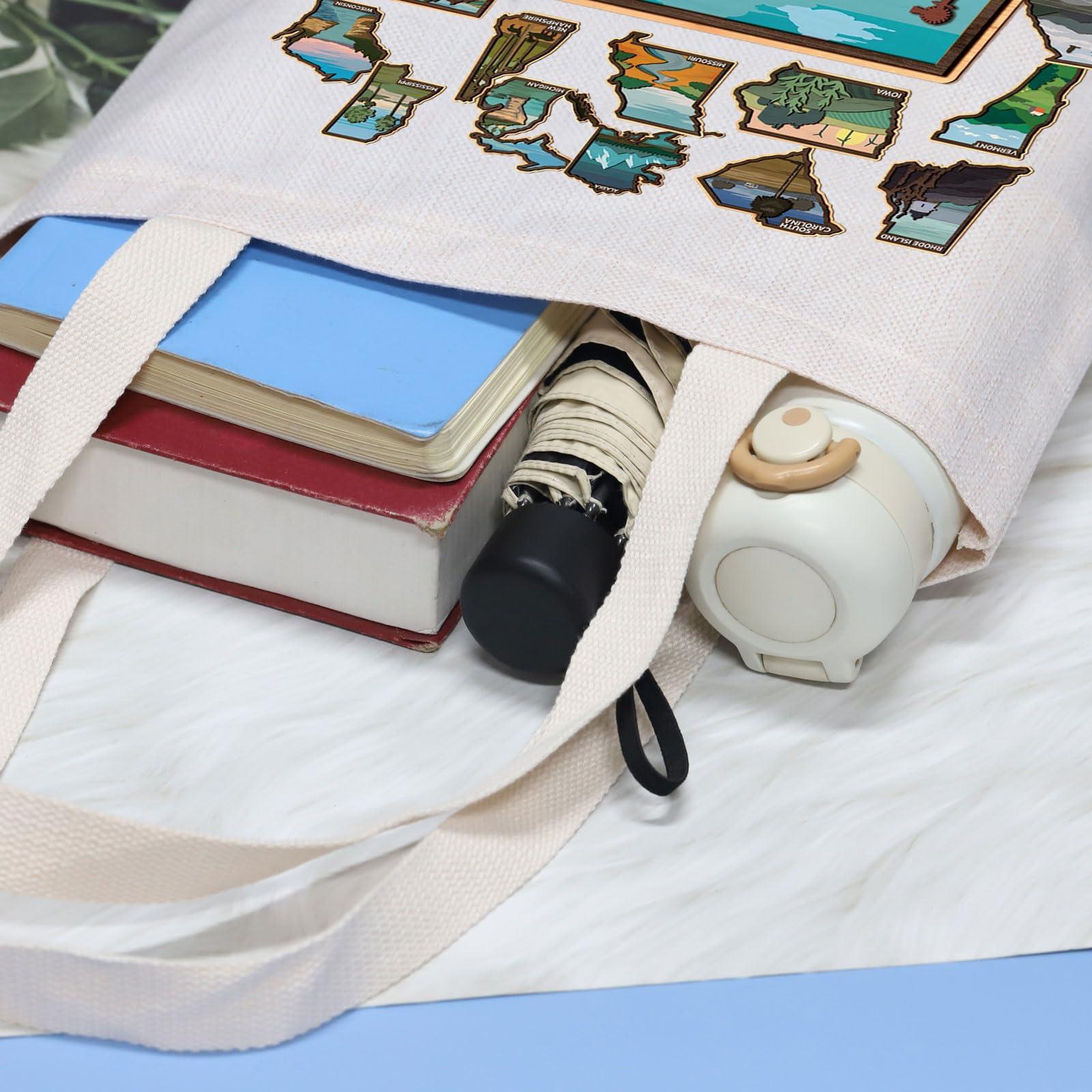 VAMSII VAMSII American States Travel Gift United States Map Tote Bag American States Trip Lover Gifts American TravelersGift (United States Map)