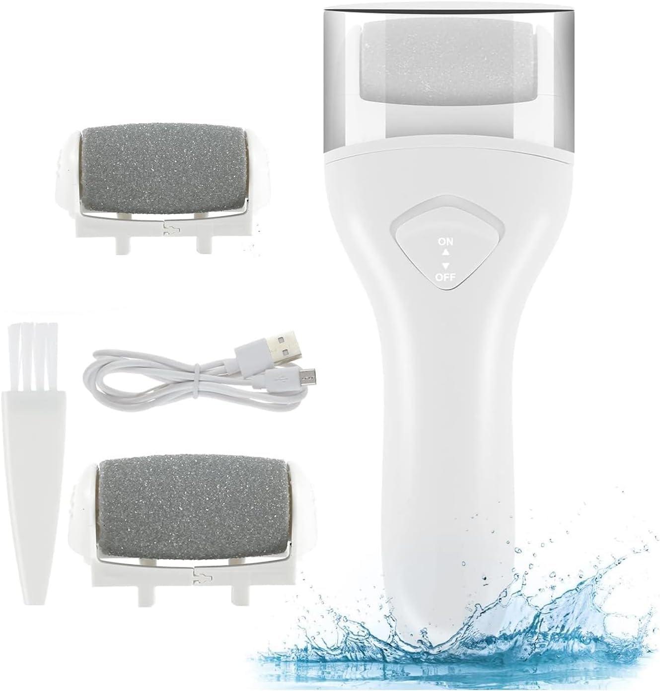 PeakTrend PeakTrend Electric Foot File Grinder Dead Dry Skin Callus Remover Rechargeable Feet Pedicure Tool Foot Care Tools for Hard Cracked Clean with 2 Grinding Heads