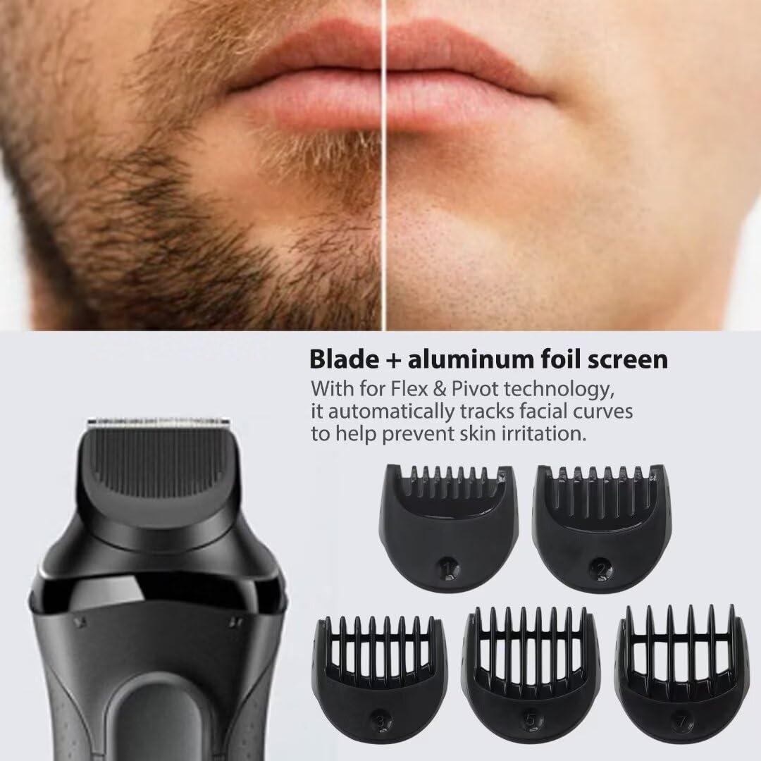Xspeedonline Replacement Beard Trimmer Attachment with 5pcs Guide Combs 1/2/3/5/7mm for Bra-un 7027cs, 7071cc, 7075cc, 7085cc, 7089cc
