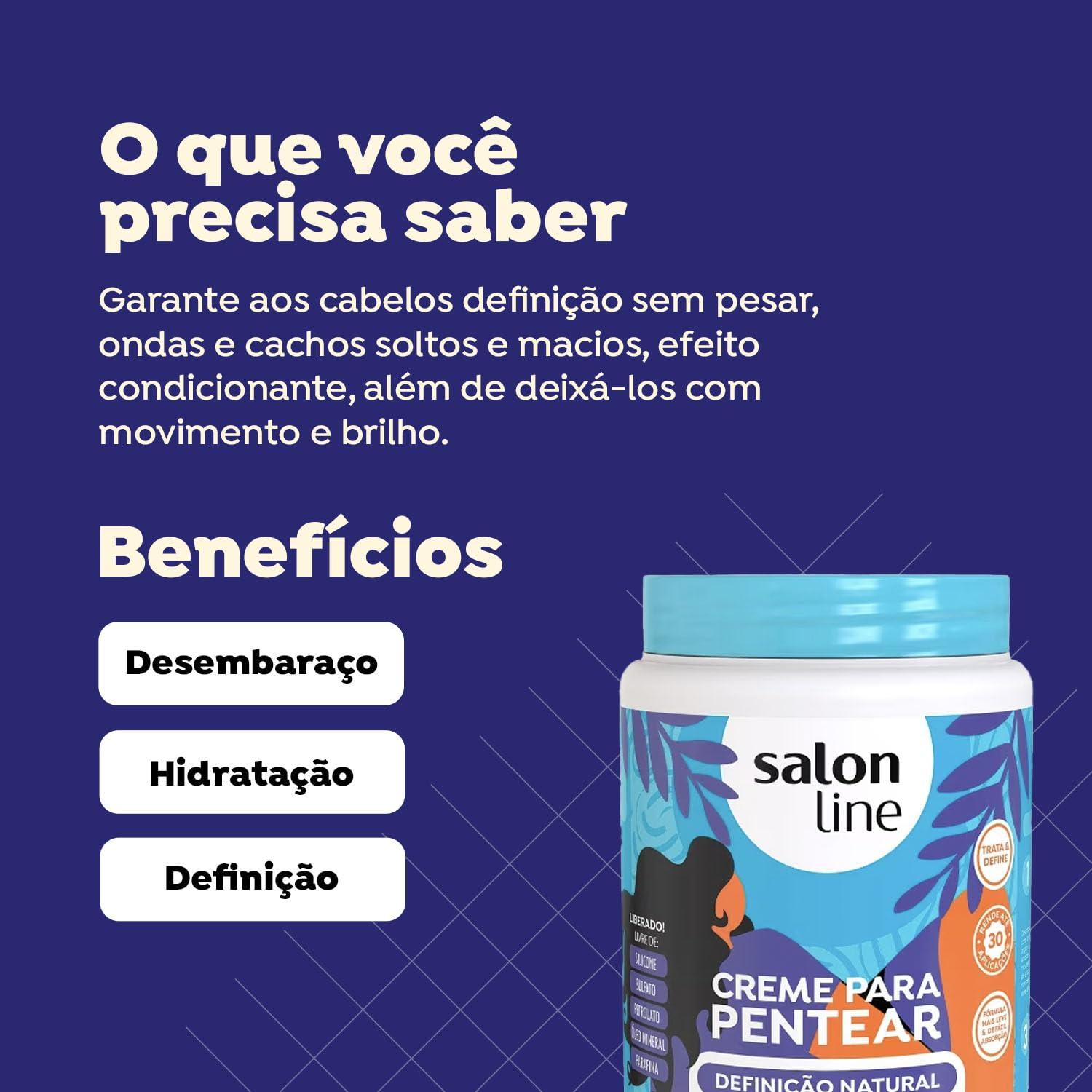 Salon Line Salon Line - Linha Creme para Pentear - Definicao Natural 1000 Gr - (Combing Cream - Natural Definition Net 35.27 Oz)