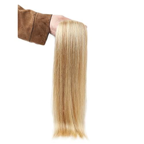Tahikie Human Hair Clip in Extensions Dark Blonde Highlighted Bleach Blond Full Head Silky Straight Clip in Natural Remy Human Hair Extensions 120g 8pcs (22 inch, 18/613)